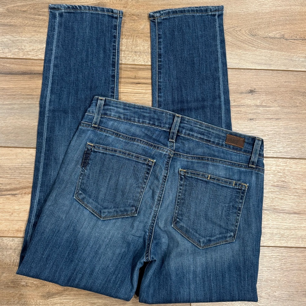 PAIGE Dark Wash Faded Ankle Skinny Jeans | Women’s size 27